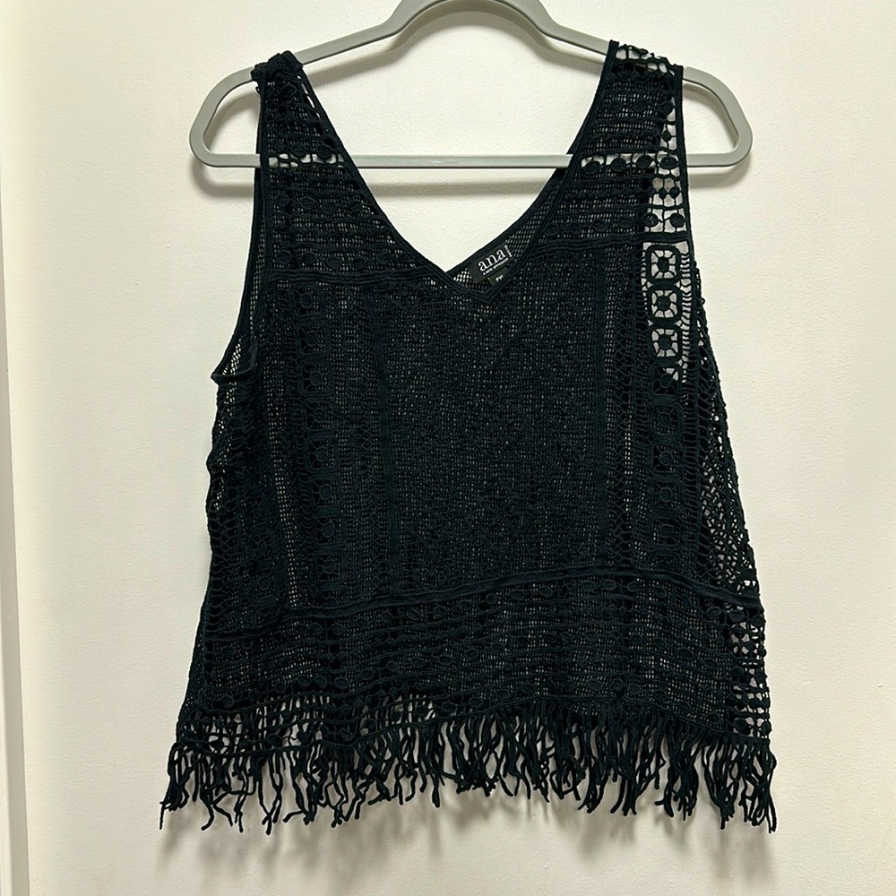A.N.A. Tank Top crochet Casual black petite